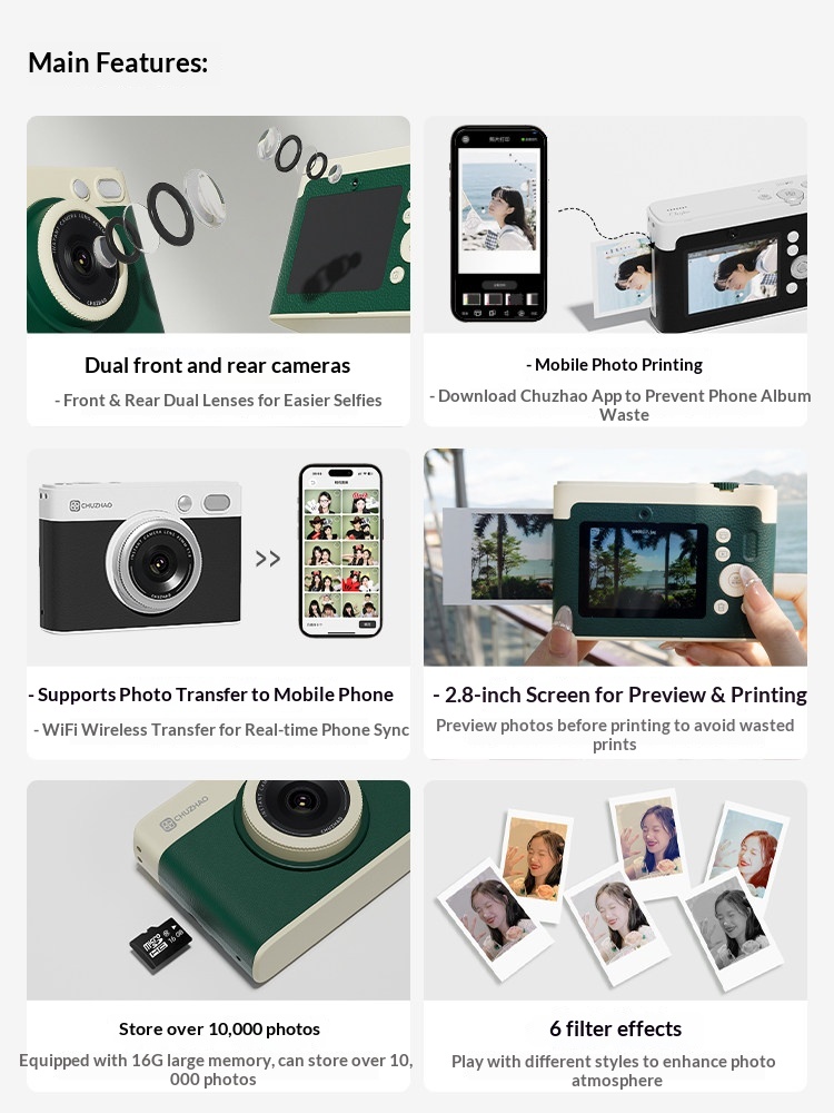 CHUZHAO D1 Pro Instant Camera  - đánh giá và giá D1 Mini Pro